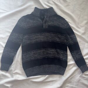 Boys Small Urban Pipeline Black and Gray Button Up Turtleneck Sweater